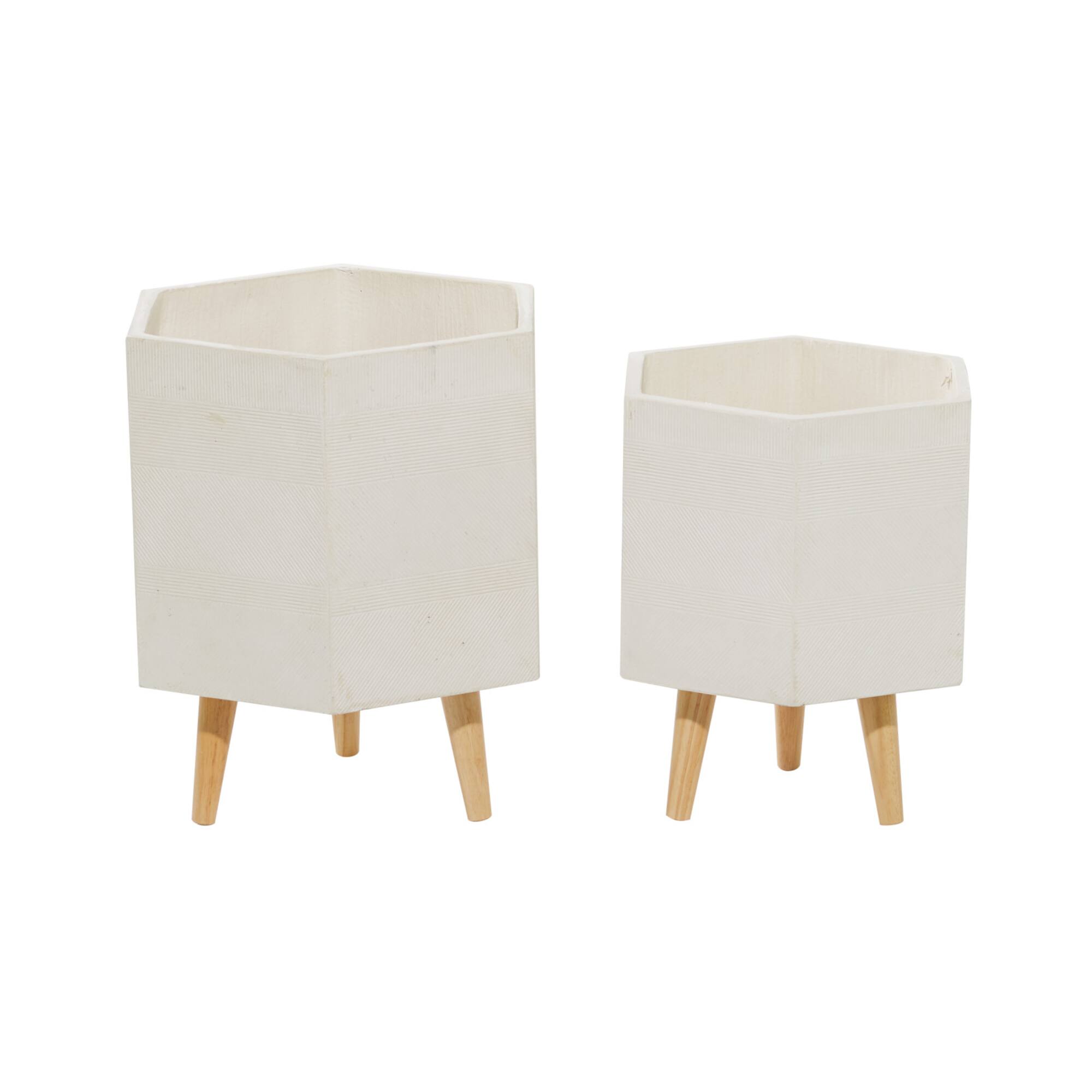 Contemporary Polystone Planter Set